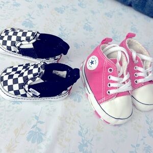 Vans Infant Slip-On V Crib Black/White Checkered size 1 used in good condition